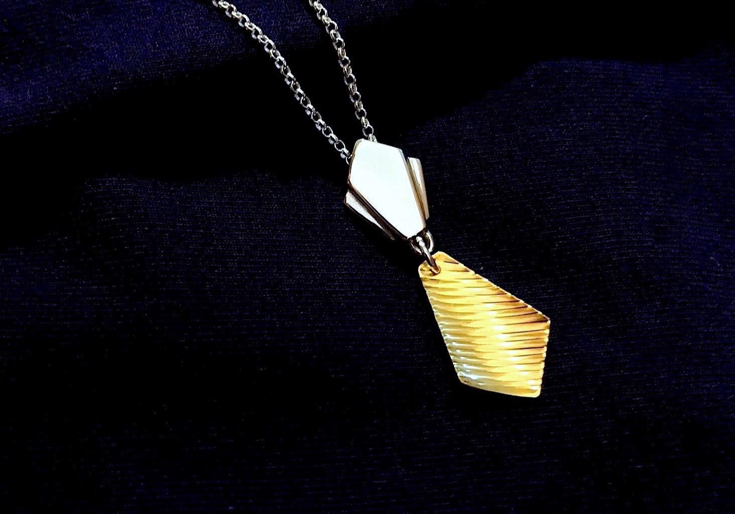 Burgh Island Pendant | Deco Ocean Silver & 24ct Gold Plate